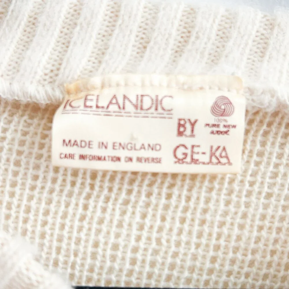 VINTAGE 70's Yoke Icelandic Lopapeysa 100% Pure Wool and Mohair Sweater - Picture 4 of 9